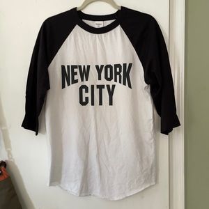 New York City baseball style tee